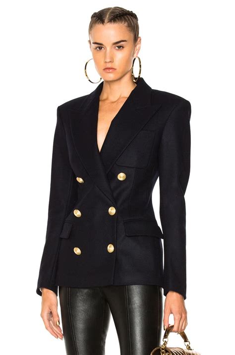 blue blazer gold buttons women.